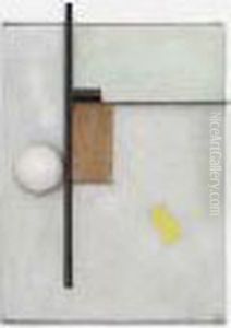 Relief Mit Gelbem Viereck 2 (merz-relief Mit Schragem Gelb) by Kurt Schwitters