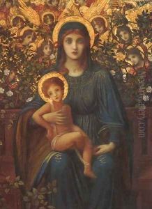 The Madonna and Child with attendant Angels by John Melhuish Strudwick