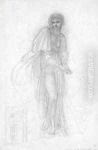 Study of figure and a subsidiary study of a figure in an arcade
