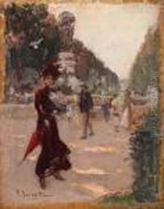 Autoritratto Ai Jardins Du Luxembourg, Parigi by Pietro Scoppetta