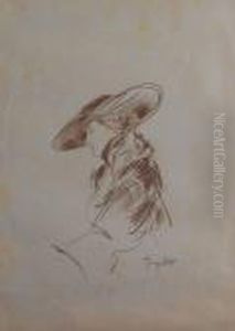 Ritratto Di Gentildonna Con Cappello by Pietro Scoppetta