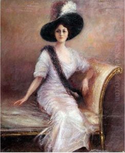 Figura Di Donna Sul Sofa by Pietro Scoppetta