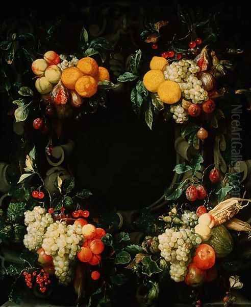 Garland of fruit around an empty niche - view 1