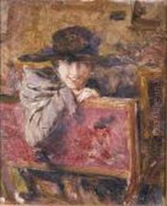 Ritratto Di Fanciulla Con Cappello by Pietro Scoppetta