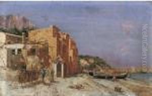 Capri, Marina Con Pescatori by Pietro Scoppetta