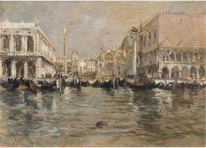 Veduta Della Piazzetta Di San Marco Dal Canal Grande, Venezia by Eugenio Scorzelli