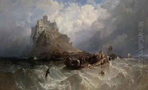 Mount St. Michael, Cornwall, 1830 by William Clarkson Stanfield
