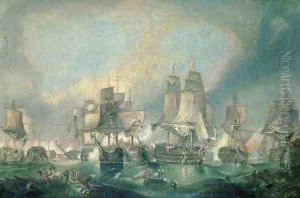 The Battle of Trafalgar in 1805
