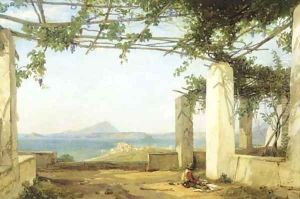 Under the vines view on the Bay of Naples with the Castle of Ischia by William Clarkson Stanfield