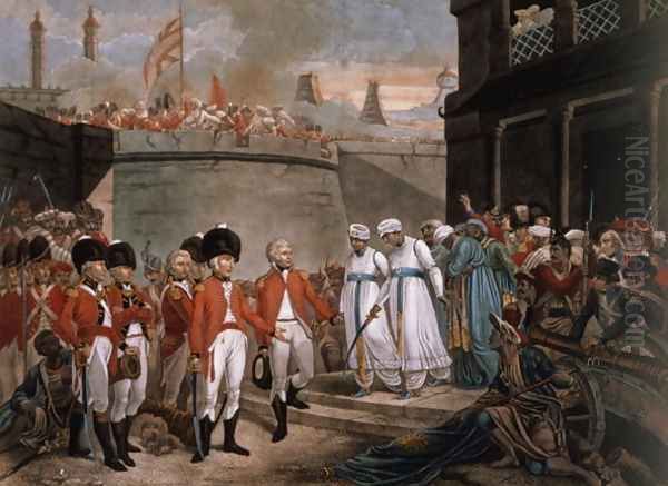The Surrender of Two Sons of Tippoo Sahib 1749-99 as hostages in reparation for the war against Britain, 1789 - view 1