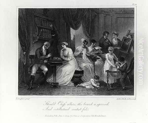 Drawing Room Scene, from The Social Day by Peter Coxe, engraved by Anker Smith 1759-1819, published 1822 - view 1