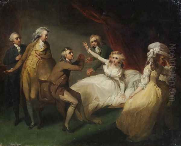 Camilla recovering from her swoon, illustration of a scene from Camilla, or A Picture of Youth, published in 1796 - view 1