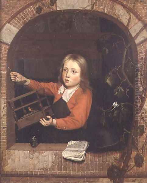 Young Boy with a Birdcage - view 1