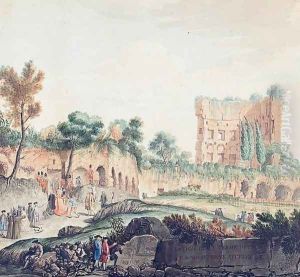 Visit to the Baths of Titus (Vestigia delle Terme di Tito e Loro interne pitture) by Franciszek Smuglewicz