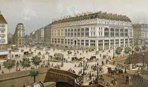 View of La Belle Jardiniere department store and the Pont Neuf, c.1870-80 by Frederic Sorrieu