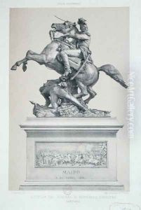 Statue of Bernardo OHiggins 1776-1842 in Santiago, Chile by Frederic Sorrieu