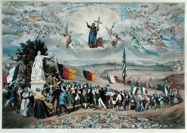 The Universal Social Republic, Allegory of the different peoples of Europe around the statue of the Rights of Man - view 1