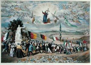 The Universal Social Republic, Allegory of the different peoples of Europe around the statue of the Rights of Man by Frederic Sorrieu