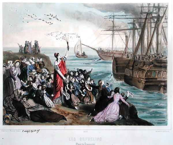Bidding farewell to men sent into exile, 1850 - view 1