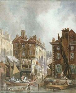 Old Hungerford Market from the river, London, c.1810 by George (Sydney) Shepherd