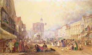 Maidstone High Street from Gabriels Hill, 1829