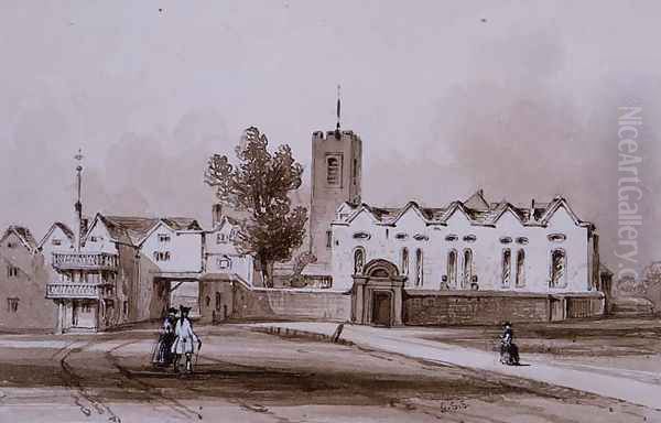 Highgate School and Chapel, c.1840 - view 1