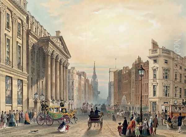 Mansion House looking towards Cheapside, engraved by Thomas Picken d.1870 published by Ackermann 1851 - view 1