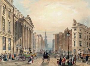 Mansion House looking towards Cheapside, engraved by Thomas Picken d.1870 published by Ackermann 1851