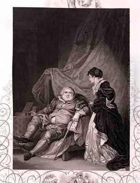Henry VIII and Catherine Parr, in the play Henry VIII or All is True by William Shakespeare 1564-1616 - view 1