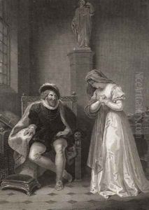 Angelo and Isabella, engraved by W.C. Wilson, from Measure for Measure by William Shakespeare 1564-1616 1797 by Robert Smirke