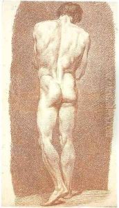 Study of a male nude, seen from behind by Joseph Benoit Suvee