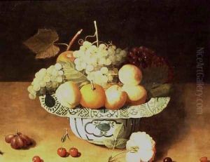 Still Life of Fruit in a Porcelain Bowl by Isaak Soreau