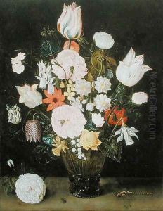 Flowerpiece with Dragonfly by Isaak Soreau