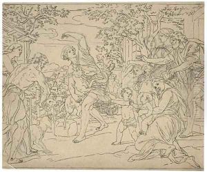 Studies for the Bilderbibel Moses and Aaron before Pharaoh