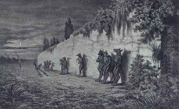 Werewolves, illustration for Legendes Rustiques by George Sand 1804-76 1858 - view 1
