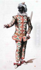 Harlequin, from Masques et Bouffons by the artist, engraved by A. Manceau, 1860 by Baron Dudevant Jean Francois Maurice Sand