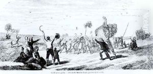Celebrating the last sheaf in Berry, mid-19th century by Baron Dudevant Jean Francois Maurice Sand