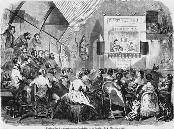 Puppet show in Maurice Sands studio, 1870 - view 1