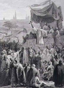 Preaching the Second Crusade, engraved by Alexandre Marie Colin 1798-1875