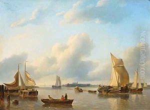 River Landscape with Sailing Vessels