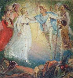 Oberon and Titania from A Midsummer Nights Dream by William Shakespeare 1564-1616 1806 by Thomas Stothard