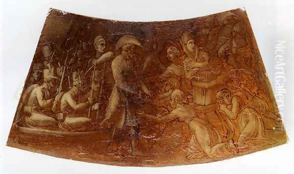 Design For On Of The Outer Compartments Of The Wellington Shield by Thomas Stothard
