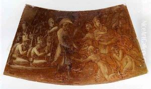 Design For On Of The Outer Compartments Of The Wellington Shield by Thomas Stothard