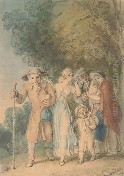 An illustration to Oliver Goldsmith's 'The Deserted Village' On the way to market - view 1