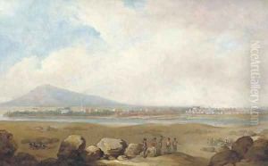 View of Seringapatam, with English soldiers overlooking Indian cavalry by Thomas Stothard