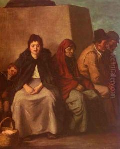 At The Foot Of The Statue by William Strang