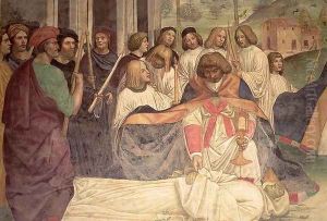 The Death of St. Benedict, from the Life of St. Benedict by L. & Sodoma Signorelli