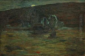 Tramonto A Savognino by Giovanni Segantini