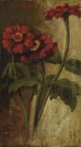 Zinnie Rosse by Giovanni Segantini