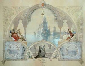 The Castle by the Sea, 1858 by Julius Scheurer